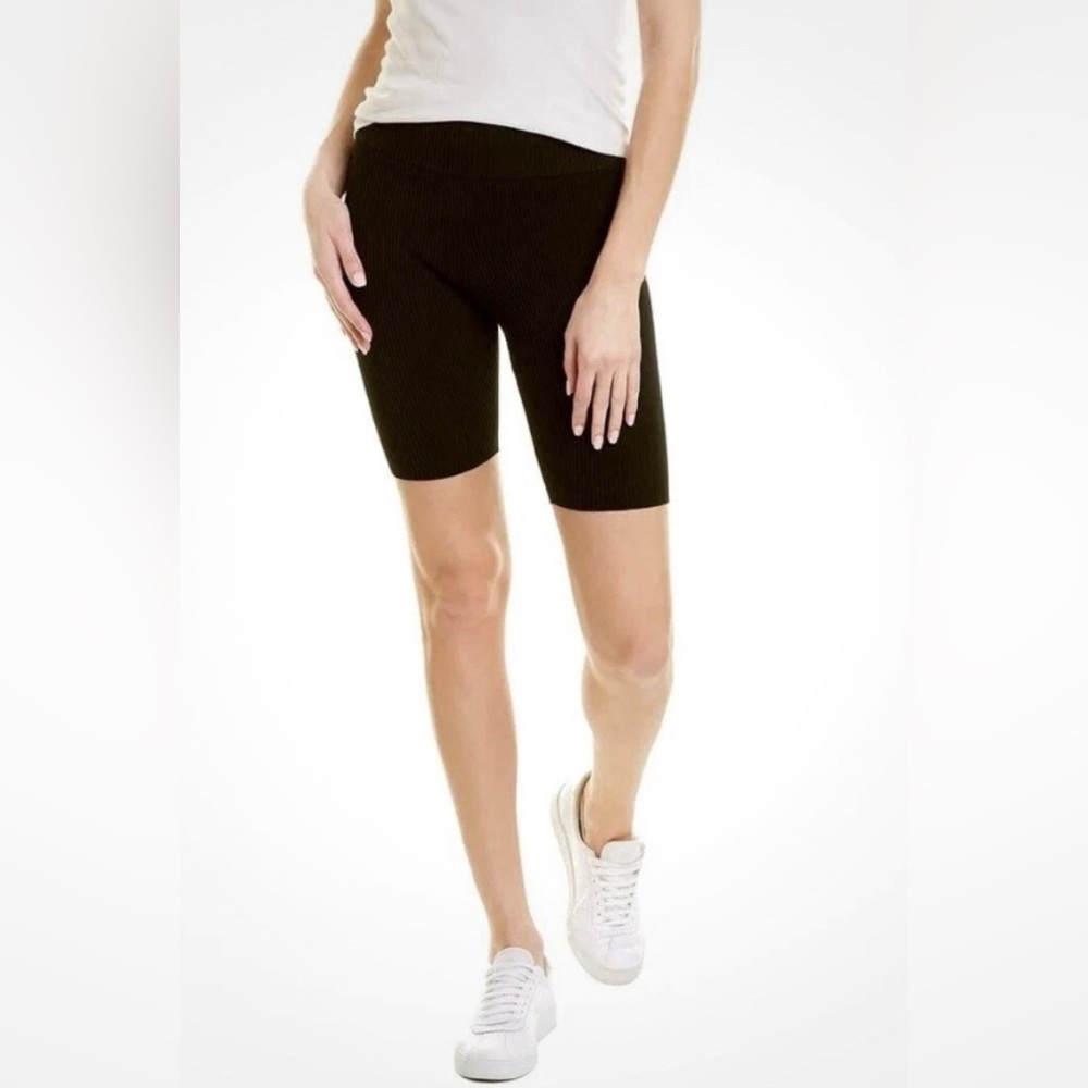 525 America Women's Ribbed Bicycle Shorts Black MSRP $70 NWT